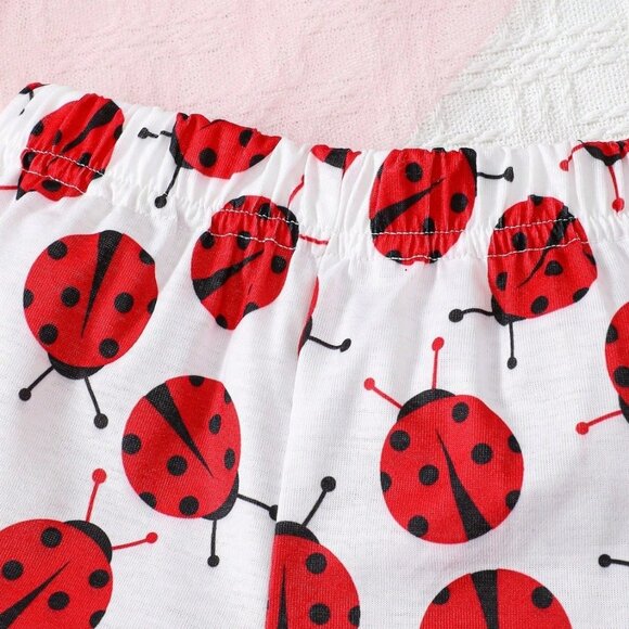 Ladybug Baby Girl Outfit | Little Lady 3PC Set 6 - 9M -3T Infant Summer Clothes - Picture 6 of 8